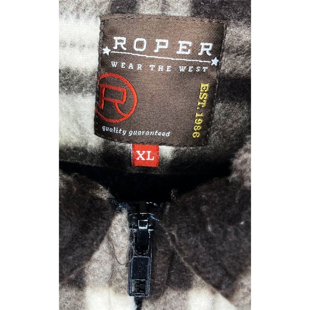 Roper Plaid Flannel Sherpa Lined Full Zip Shirt Jacket Thermal Men’s XL Pockets - Picture 4 of 4